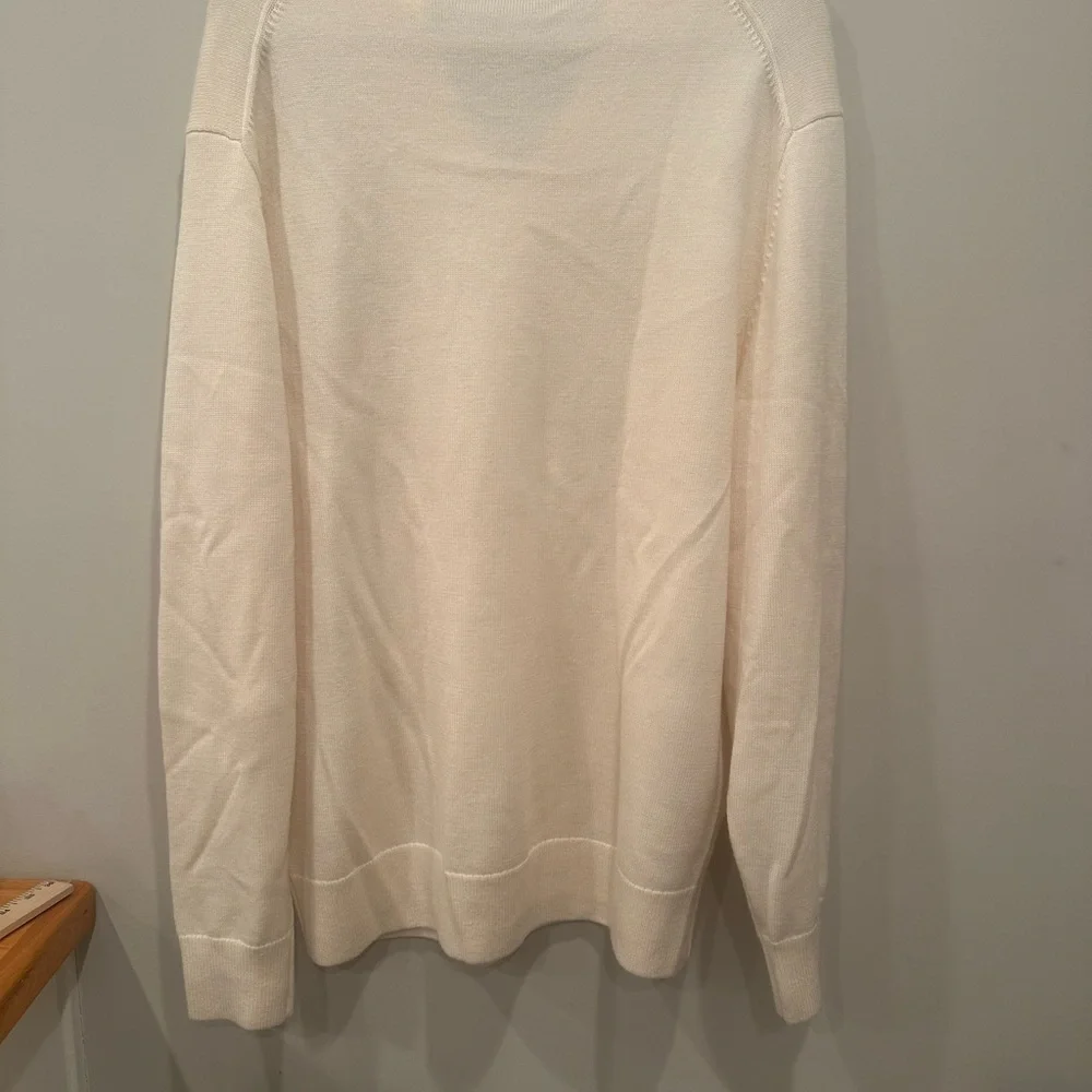 Men’s Extra Fine Merino Wool Ivory Cable Knit Sweater Holidays Gift Giving Sz XL